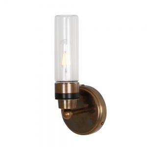 Firth Rippled Glass Cylinder Bathroom Wall Light IP65